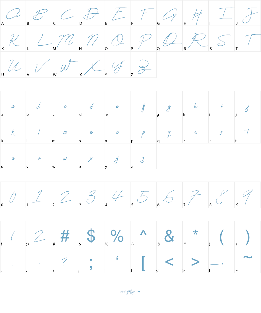 The Bad Weather Demo Font Character